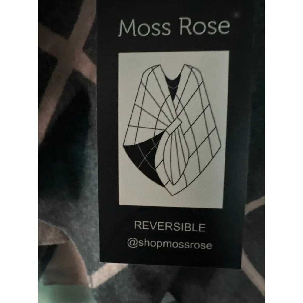 Moss Rose Women Reversible Poncho Soft Warm Sweater New With Tags Cozy Layering